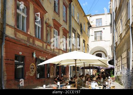 Lviv (Lwiw, Lemberg), Virmenska Straße, Restaurant in Lviv Oblast, Ukraine Stockfoto