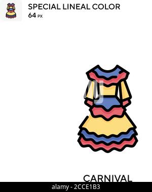 Carnival Special Lineal Farbe Symbol. Illustration Symbol Design Vorlage für Web mobile UI-Element. Perfekte Farbe modernes Piktogramm auf editierbare Kontur. Stock Vektor