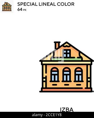 Izba Spezielle Linienfarbe Symbol. Illustration Symbol Design Vorlage für Web mobile UI-Element. Perfekte Farbe modernes Piktogramm auf editierbare Kontur. Stock Vektor