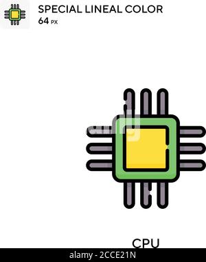 CPU-spezielles lineales Farbsymbol. Illustration Symbol Design Vorlage für Web mobile UI-Element. Perfekte Farbe modernes Piktogramm auf editierbare Kontur. Stock Vektor