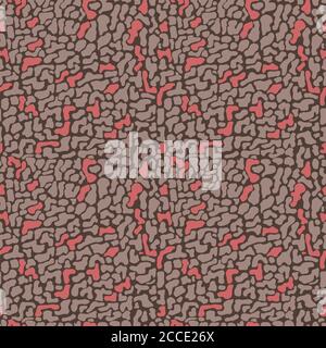 Nahtloses Muster mit organisch handgezeichneten abgerundeten und gestreiften Formen, Vektor-Illustration Stock Vektor