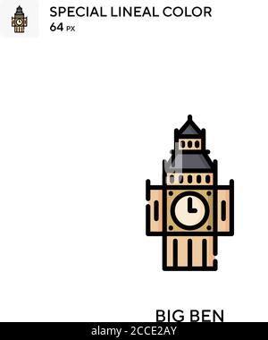 Big ben Special Lineal Farbe Symbol. Illustration Symbol Design Vorlage für Web mobile UI-Element. Perfekte Farbe modernes Piktogramm auf editierbare Kontur. Stock Vektor