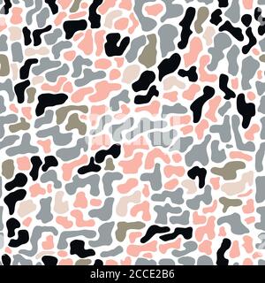 Nahtloses Muster mit organisch handgezeichneten abgerundeten und gestreiften Formen, Vektor-Illustration Stock Vektor