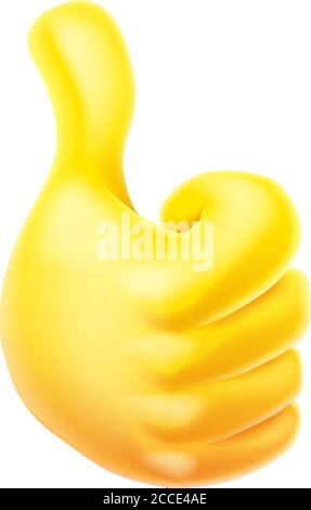 Daumen Hoch Emoticon Emoji Gelbe Hand Cartoon-Symbol Stock Vektor