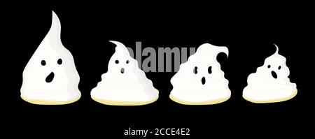 Halloween Geist, Rezepte FÜR HALLOWEEN. DESSERTS. Isoliertes Element. Vektorgrafik. Stock Vektor