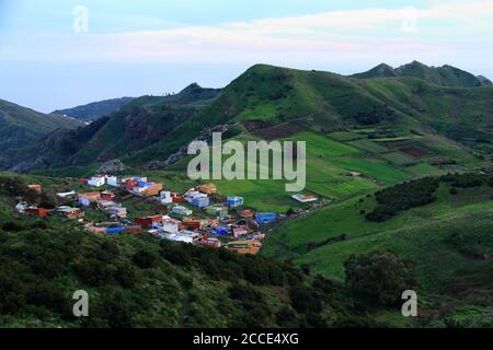 Vega de las Mercedes, vom Aussichtspunkt Jarfina auf Teneriffa, Kanarische Inseln, Spanien. Stockfoto