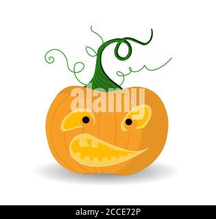 Halloween Kürbis. Rezepte FÜR HALLOWEEN. DESSERTS. Isoliertes Element. Vektorgrafik. Stock Vektor