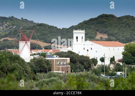 Blick auf Es Mercadal, Menorca Stockfoto