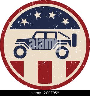 Patriotisches geländewagen-Logo Stock Vektor