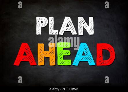 PLANEN SIE IM VORAUS Stockfoto