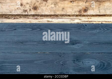 Vintage Holz Hintergrund schwarze Textur alte Planke. Dunkle Holzoberfläche Stockfoto