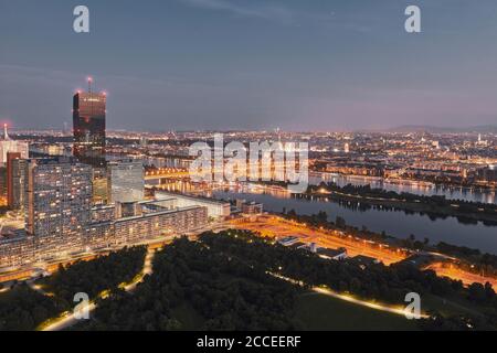 Wien, Österreich, Europa, Donauinsel, Donau, Wirtschaftsviertel Cenral, Prater Festival, Stockfoto