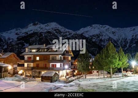 Europa, Schweiz, Wallis, Grächen, Winterstimmung in Grächen Stockfoto