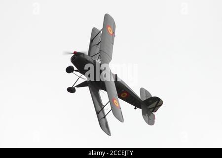 G-CGTX, eine Casa 1.131E-2000 in Privatbesitz mit spanischen Luftstreitfarben, die 2016 auf der East Fortune Airshow gezeigt wurde. Stockfoto