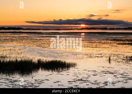 Sonnenaufgang über dem See, Wisconsin, USA, von Dominique Braud/Dembinsky Photo Assoc Stockfoto