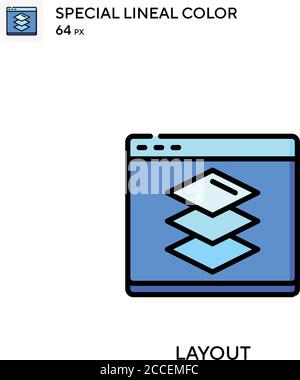 Layout spezielles lineales Farbsymbol. Illustration Symbol Design Vorlage für Web mobile UI-Element. Stock Vektor