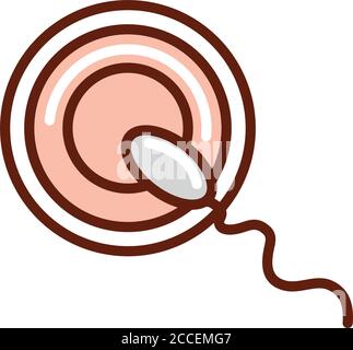 Menschlicher Körper Anatomie Befruchtung Eizelle Spermien Organ Gesundheit Linie und Vektorgrafik für Füllsymbole Stock Vektor