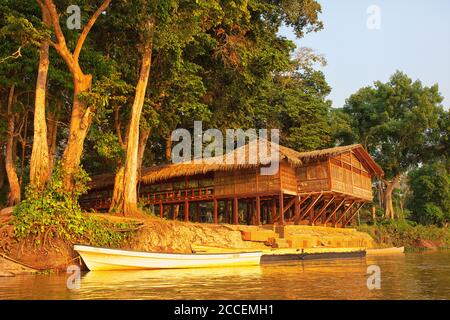 Biologische Station Bayanga. Büros des Nationalparks. Dzanga Sangha. Zentralafrikanische Republik Stockfoto