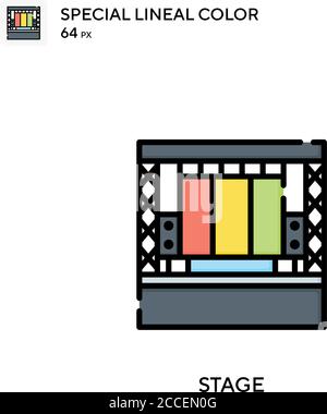 Stage Special Lineal-Farbsymbol. Illustration Symbol Design Vorlage für Web mobile UI-Element. Stock Vektor