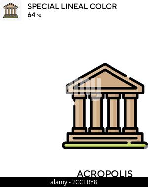 Akropolis spezielles lineales Farbsymbol. Illustration Symbol Design Vorlage für Web mobile UI-Element. Stock Vektor