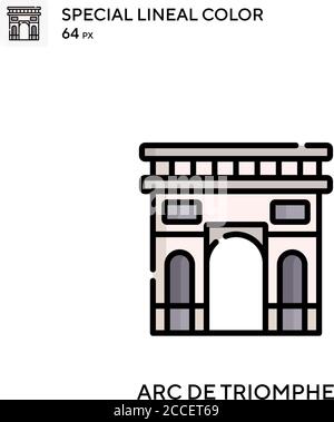 Arc de triomphe Spezielle lineare Farbsymbol. Illustration Symbol Design Vorlage für Web mobile UI-Element. Stock Vektor