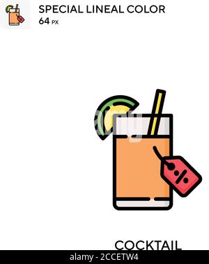 Cocktail Special Lineal Farbe Symbol. Illustration Symbol Design Vorlage für Web mobile UI-Element. Stock Vektor