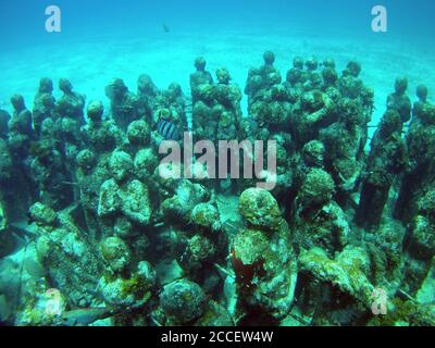 Unterwasser-Kunstmuseum in Cancun, MUSA Stockfoto