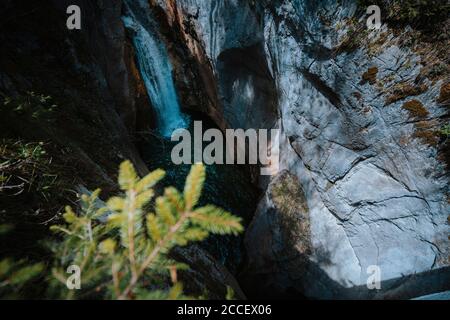 Europa, Deutschland, Bayern, Bayerische Alpen, Sudelfeld, Tatzelwurm, Brannenburg, Bayrischzell, Wasserfall Stockfoto