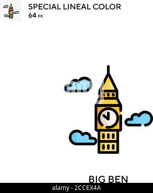 Big ben Special Lineal Farbe Symbol. Illustration Symbol Design Vorlage für Web mobile UI-Element. Stock Vektor