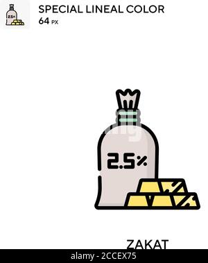 Zakat spezielles lineales Farbsymbol. Illustration Symbol Design Vorlage für Web mobile UI-Element. Stock Vektor