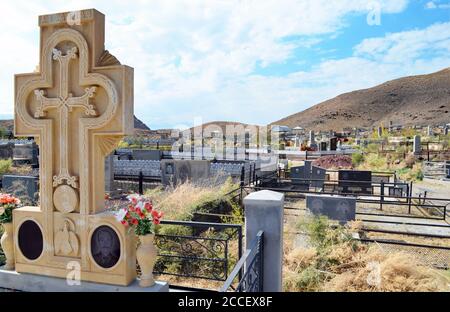 Armenia Friedhof in der Nähe von Khor Virap Stockfoto