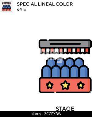 Stage Special Lineal-Farbsymbol. Illustration Symbol Design Vorlage für Web mobile UI-Element. Stock Vektor