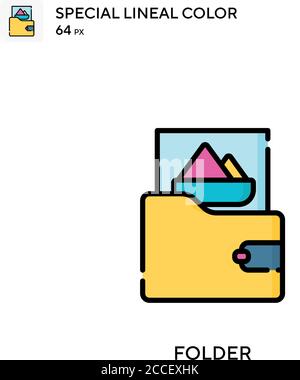 Symbol für die spezielle Linienfarbe des Ordners. Illustration Symbol Design Vorlage für Web mobile UI-Element. Stock Vektor