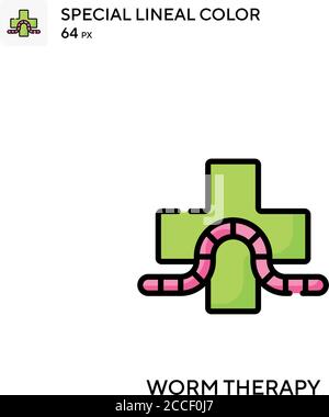 Wurmtherapie spezielles lineales Farbsymbol. Illustration Symbol Design Vorlage für Web mobile UI-Element. Stock Vektor