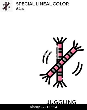 Jonglieren spezielles lineales Farbsymbol. Illustration Symbol Design Vorlage für Web mobile UI-Element. Stock Vektor