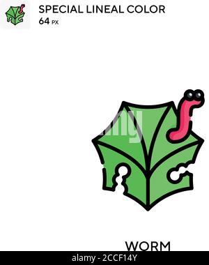 Worm spezielles lineales Farbsymbol. Illustration Symbol Design Vorlage für Web mobile UI-Element. Stock Vektor