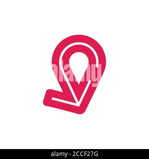 Kreis Pfeil Pin Position geometrische Linie Logo Vektor Stock Vektor