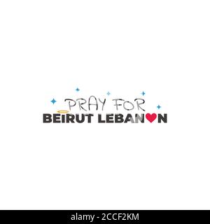Beten Sie für beirut libanon Text Symbol Vektor Stock Vektor
