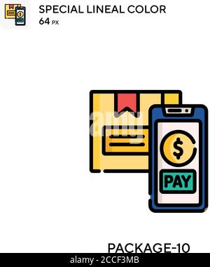 Package-10 spezielles lineales Farbsymbol. Illustration Symbol Design Vorlage für Web mobile UI-Element. Stock Vektor