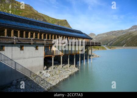 Österreich, Montafon, Silvretta See, Biehler Höhe, Restaurant Silvrettasee. Stockfoto