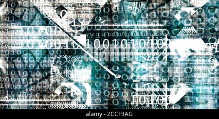 Datennetz auf ein Firmensystem als Kunst Stockfoto