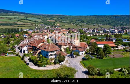 Die historische Stadt Le Landeron, Kanton Neuchâtel, Schweiz Stockfoto