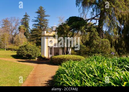 Palheiro Gärten in Funchal mit exotischen Bäumen, mehrere Themengärten, Kapelle, Madeira, Portugal Stockfoto