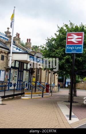 King's Lynn Hauptbahnstation in King's Lynn, Norfolk, Großbritannien Stockfoto