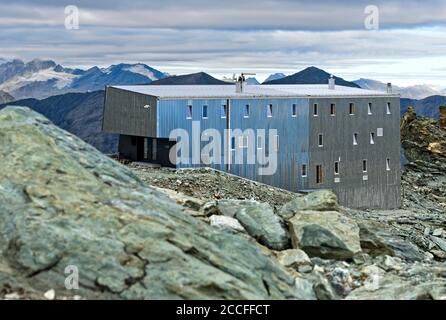 Berghütte Cabane de Tracuit, Zinal, Val d'Anniviers, Wallis, Schweiz Stockfoto