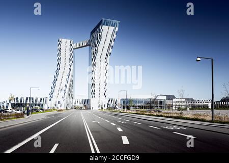 Bella Sky Hotel mit moderner Architektur in Kopenhagen, Ørestad, Dänemark, Skandinavien Stockfoto