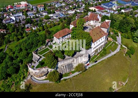 Schloss Lenzburg, Stadt Lenzburg, Kanton Aargau, Schweiz Stockfoto