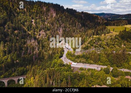 Schwarzwald, Höllental, Kreuzfelsenkurve, Viadukt, Ravennaschlucht, Baden-Württemberg, Deutschland, Europa Stockfoto