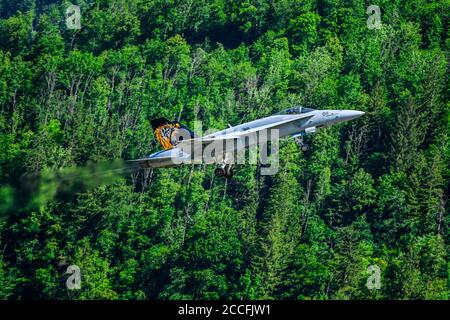 Schweizer Luftwaffe, F / A-18C Hornet J-5011, Meiringen, Schweiz Stockfoto