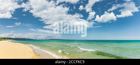 Sandstrand am Albena Strand, Bulgarien Stockfoto